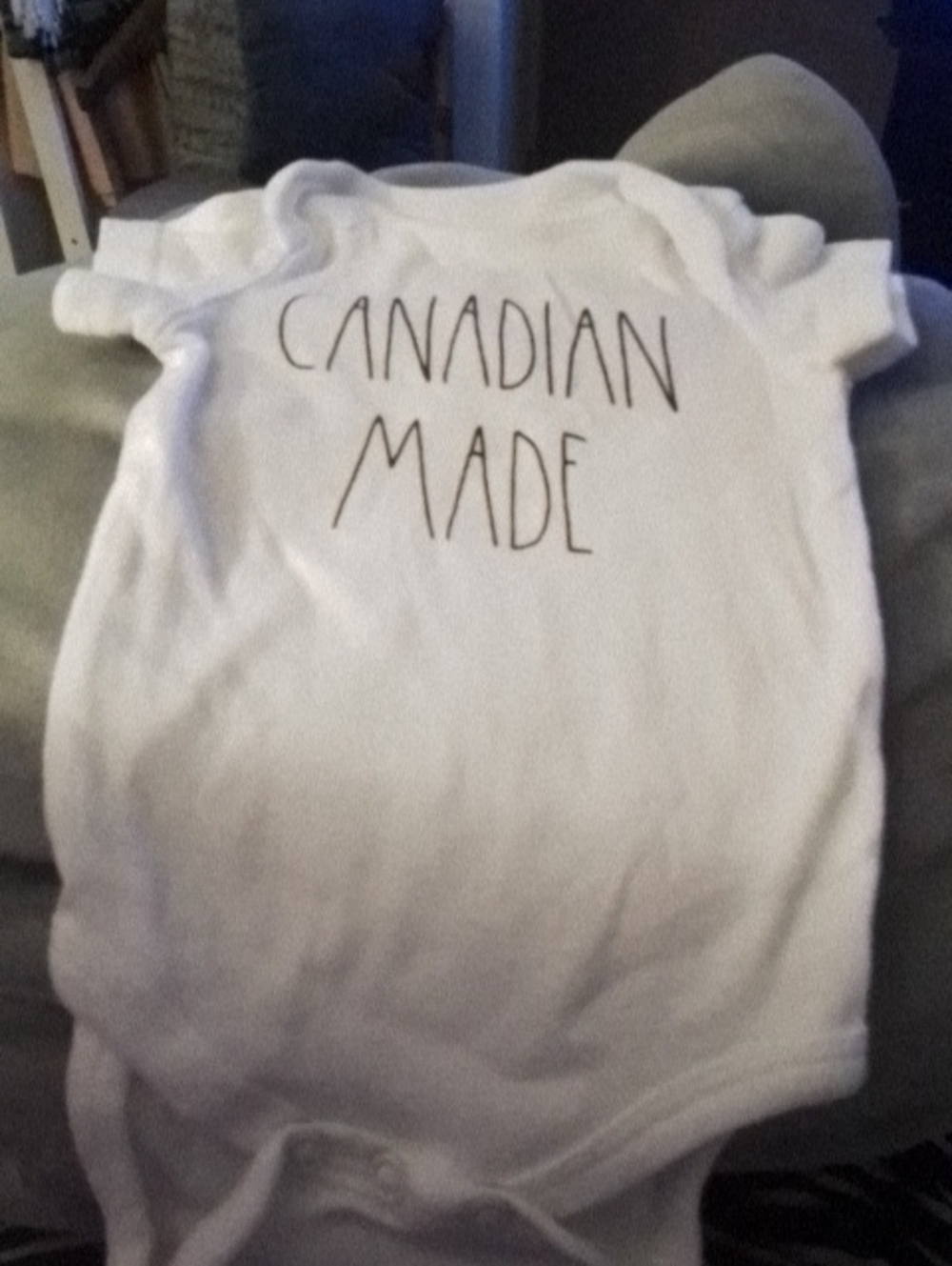 Magenta White Kids Pajama Top with 'Canadian Made' Text